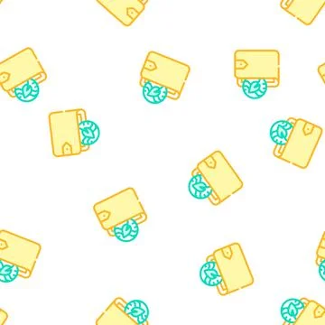 Wallet accessory chia cryptocurrency vector seamless pattern イラスト素材