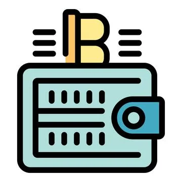 Wallet adding cryptocurrency showing blockchain transaction Stock Illustration