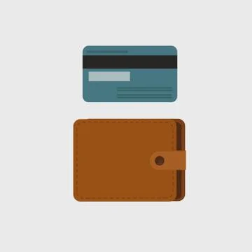 Wallet and credit card Illustrazione stock