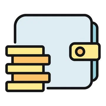 Wallet and stack of coins illustrating financial icon Stock Illustration