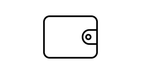 Wallet animated outline icon Stock Footage 252024866