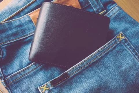 Wallet back jeans Stock Photos