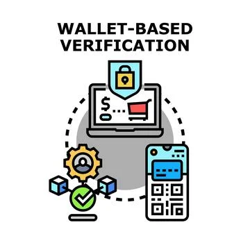 Wallet based verification process securing digital transactions Illustrazione stock
