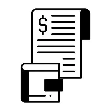 Wallet with Bill Dualtone Icon Stock Illustration