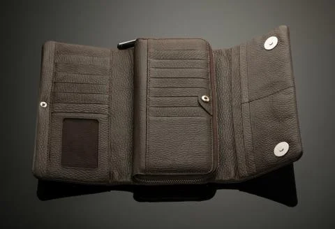 Wallet on a black background Stock Photos