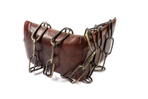 Wallet bound by a chain Stock Photos