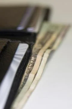 Wallet with cash Stock Photos