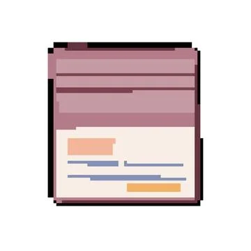 Wallet checkbook pixel art vector illustration Stock Illustration