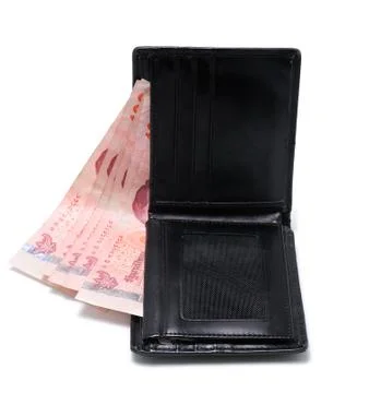 Wallet close up on white background Stock Photos
