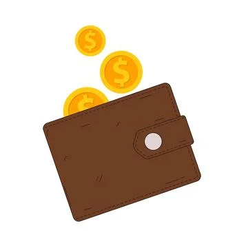 Wallet with coin vector illustration Stock Illustration
