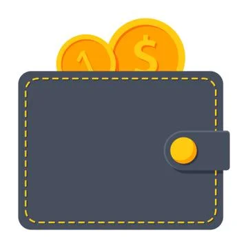 Wallet with coins Stock Illustration
