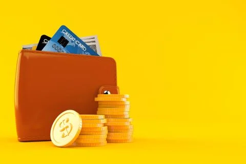Wallet with coins Stock Illustration