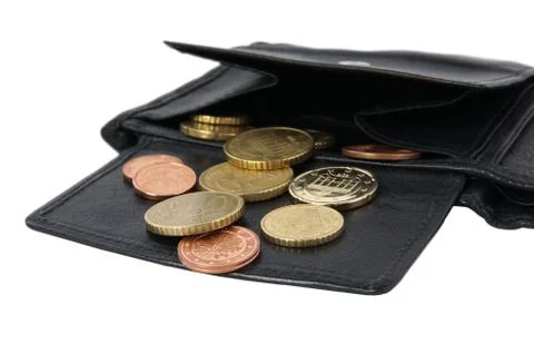 Wallet with coins Stock Photos