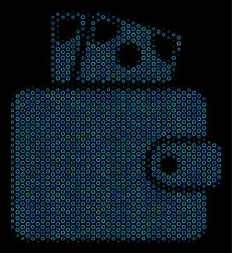 Wallet Composition Icon of Halftone Spheres Stock Illustration
