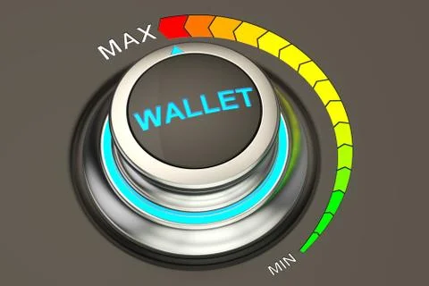 Wallet controller, highest level concept. 3D rendering Illustrazione stock