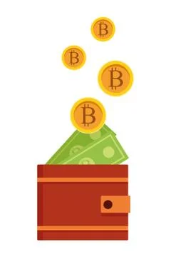 Wallet with cryptocurrency Illustrazione stock