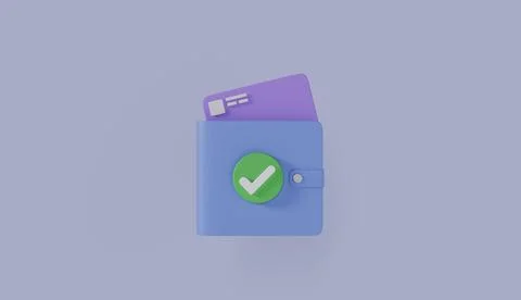 Wallet with debit card, Money saving online payments concept Stock Illustration