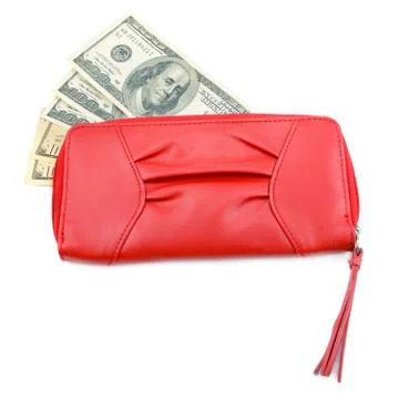 Wallet with dollar bills 스톡 사진