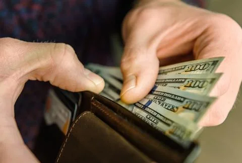 Wallet with dollars 3719 Foto stock