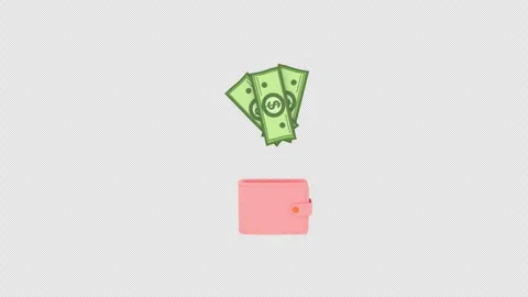 Wallet with dollars financial concept 3d animation wallet with cash with Al.. Stock Footage 297188069