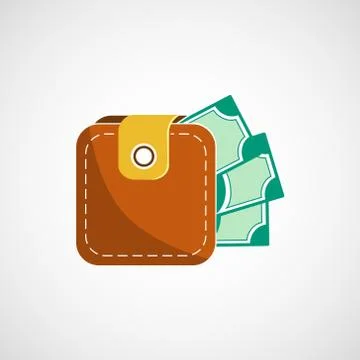 Wallet with dollars Stock Illustration