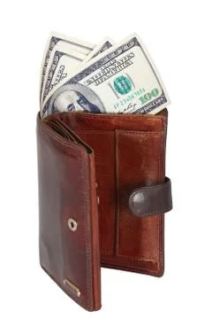 Wallet with dollars Stock Photos