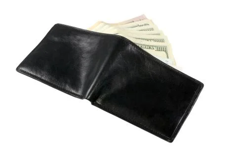 Wallet with dollars Stock Photos