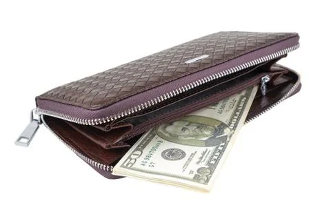 Wallet with dollars Stock Photos