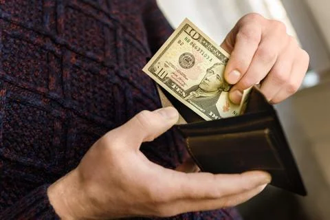 The wallet with dollars. Stock Photos