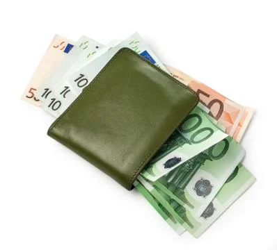 Wallet with euros Stock Photos