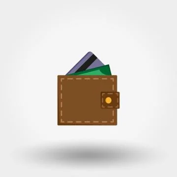 Wallet. Flat design. Vector illustration. Illustrazione stock