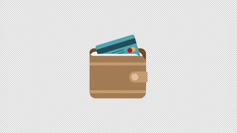 Wallet Flat Icon Stock Footage 205060740