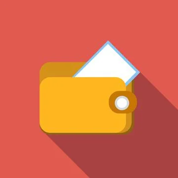 Wallet flat icon Stock Illustration