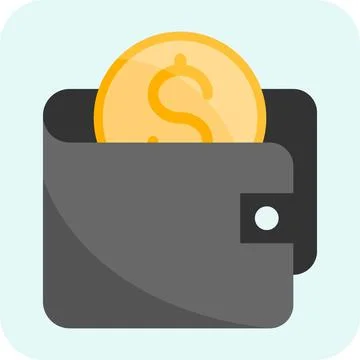 Wallet flat icon. Stock Illustration
