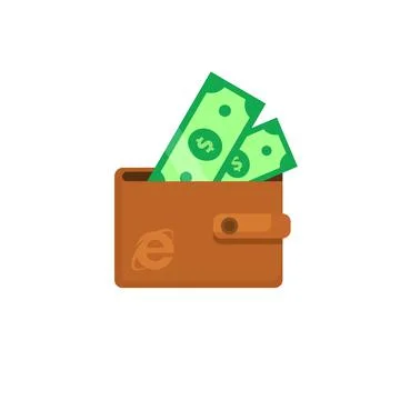 Wallet flat icon. vector illustration Stock Illustration