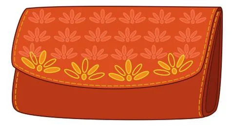Wallet with a floral pattern Stock Illustration