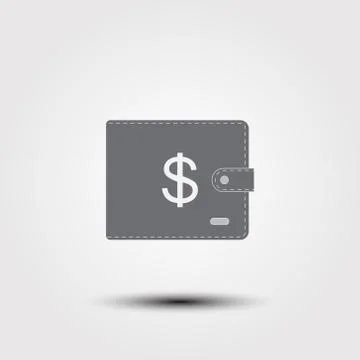 Wallet full of money. flat vector illustration. Icon for web. Illustrazione stock
