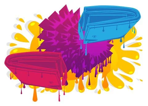 Wallet graffiti with speech bubble. Abstract modern Messaging sign street a.. 库存插图