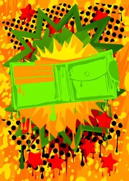 Wallet graffiti with speech bubble. Abstract modern Messaging sign street a.. 库存插图