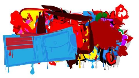 Wallet graffiti with speech bubble. Abstract modern Messaging sign street a.. 库存插图