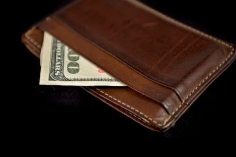 Wallet with hundred dollars Stock Photos