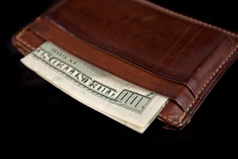 Wallet with hundred dollars Stock Photos