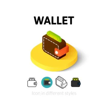 Wallet icon in different style Stock Illustration