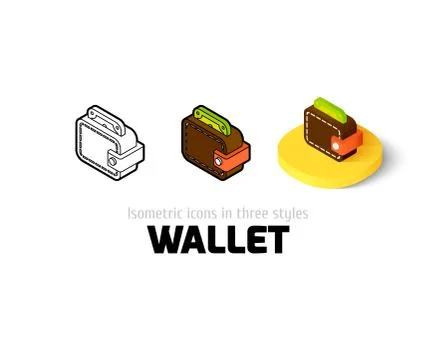 Wallet icon in different style Illustrazione stock