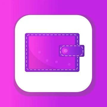 Wallet icon, flat design. Closed wallet isolated on white background. Vector Stock Illustration