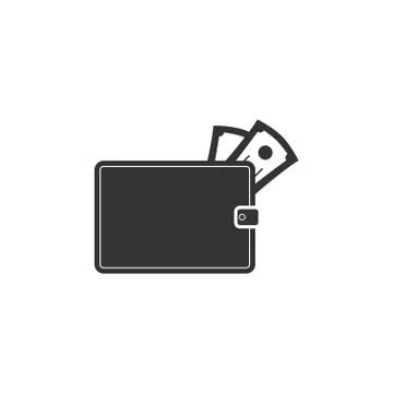 Wallet icon flat Stock Illustration