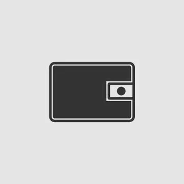 Wallet icon flat. Stock Illustration