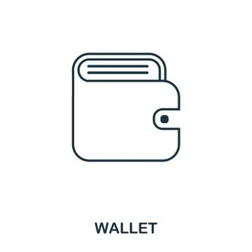 Wallet icon. Flat style icon design. UI. Illustration of wallet icon. Pictogram Stock Illustration