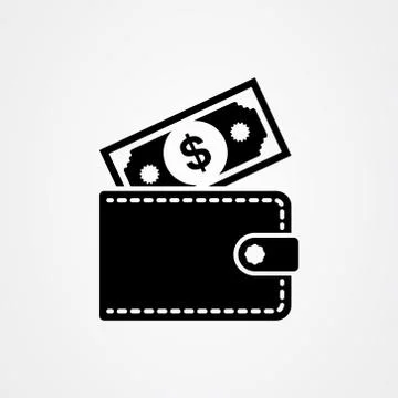 Wallet icon logo design. simple flat vector illustration. Illustrazione stock