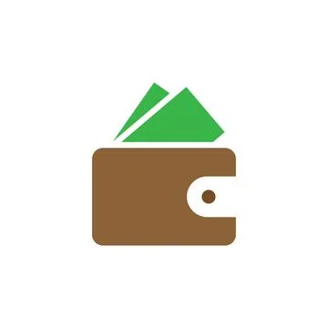 Wallet icon logo design template isolated illustration Stock Illustration